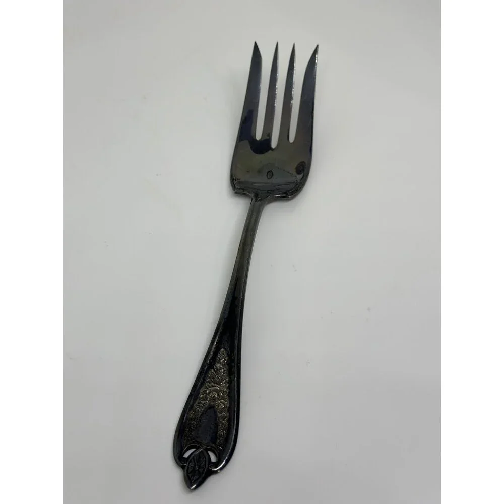 VTG 1847 Rogers Bros Silver Plated Dinner‎ Fork | Ornate Handle 8.5
